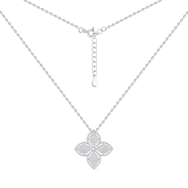 Серебряное колье Цветок с фианитами (арт. 7507/2379/20) – изображение 2