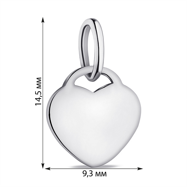 Серебряный подвес Сердце без камней (арт. 7503/П2/1037) – изображение 2