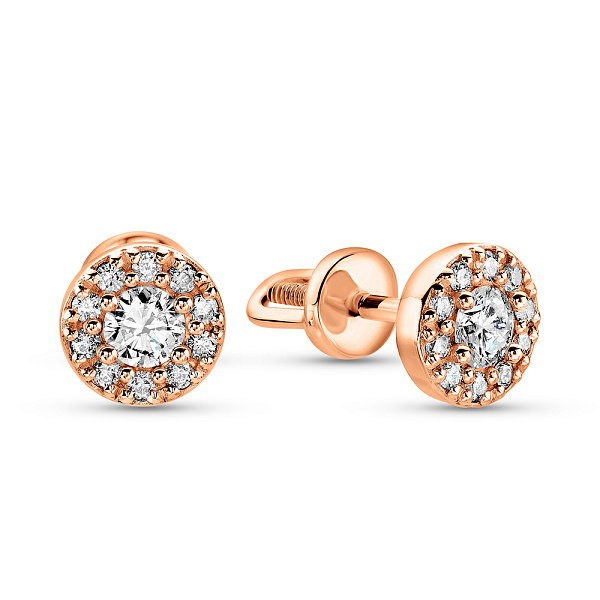 Серьги из красного золота с бриллиантами (арт. 2109848201) – изображение 1