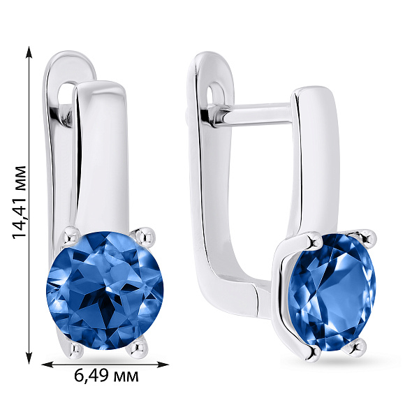 Серебряные серьги с синим альпинитом (арт. 7502/4526ас) – изображение 2