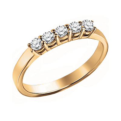 Золотое кольцо с дорожкой из бриллиантов (арт. К041073020)