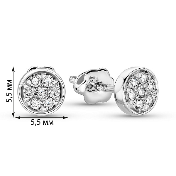 Пусети з білого золота з діамантами (арт. С341317015б) – зображення 5