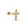 Золота одиночна сережка з хрестиками (арт. 1101228Я) – зображення 1