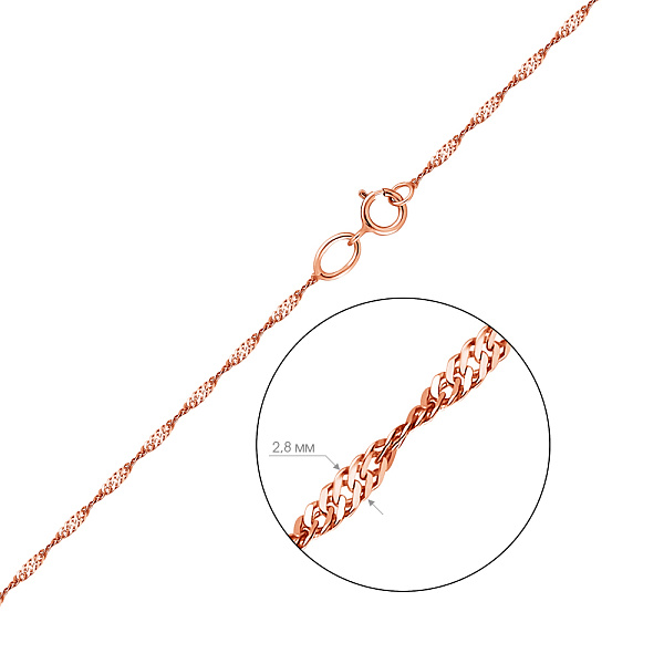 Золотая цепочка плетения Сингапур (арт. 303201) – изображение 3