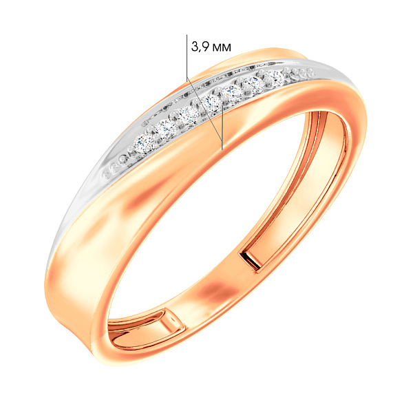 Золота каблучка з діамантами (арт. К011248) – зображення 3
