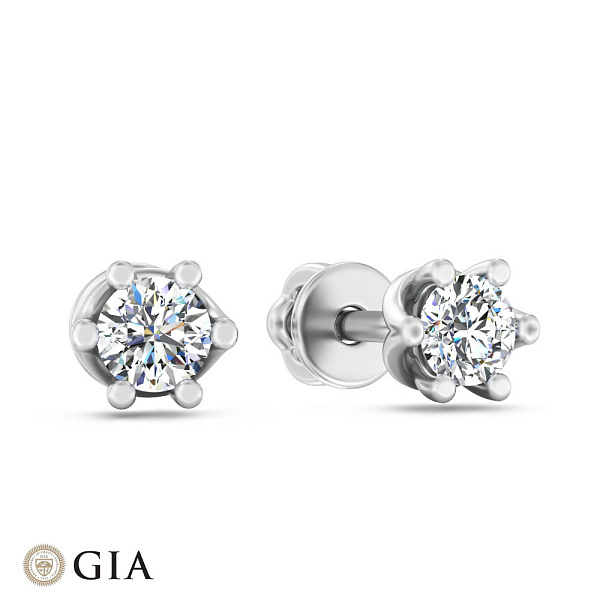 Пусеты из белого золота с бриллиантами (арт. Т01116408036б) – изображение 1