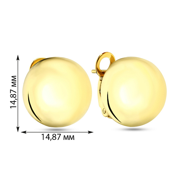 Золотые серьги без камней (арт. 105594ж) – изображение 2