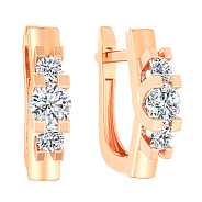 Золотые серьги с фианитами (арт. 117400)