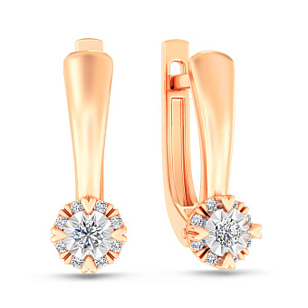 Фото Золотые серьги с бриллиантами (арт. С011741010)