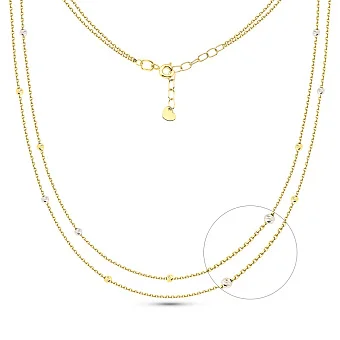 Двойное колье из желтого и белого золота (арт. 360179жб)