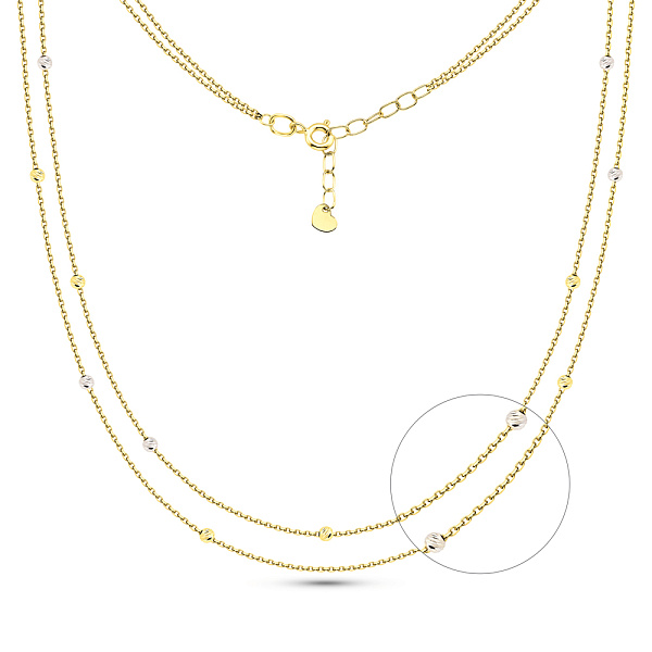 Двойное колье из желтого и белого золота (арт. 360179жб) – изображение 1