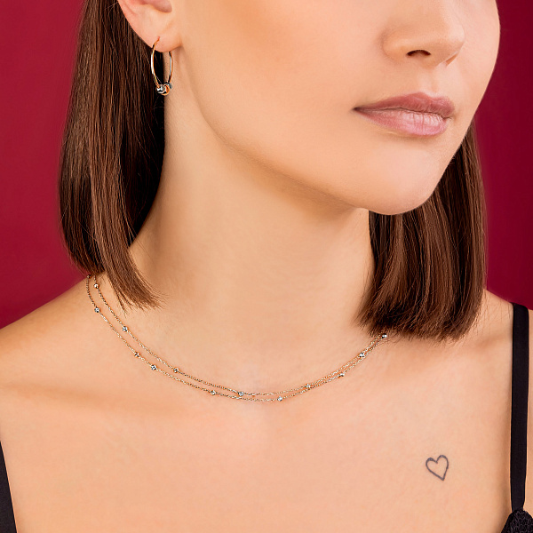 Колье из красного и белого золота (арт. 360179кб) – изображение 3