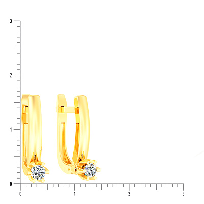 Сережки з жовтого золота з діамантами (арт. С011003020ж)