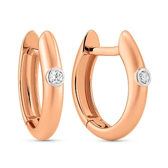 Золотые серьги кольца с бриллиантами (арт. С011517)