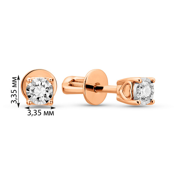 Серьги из красного золота с бриллиантами (арт. Т011698010) – изображение 4