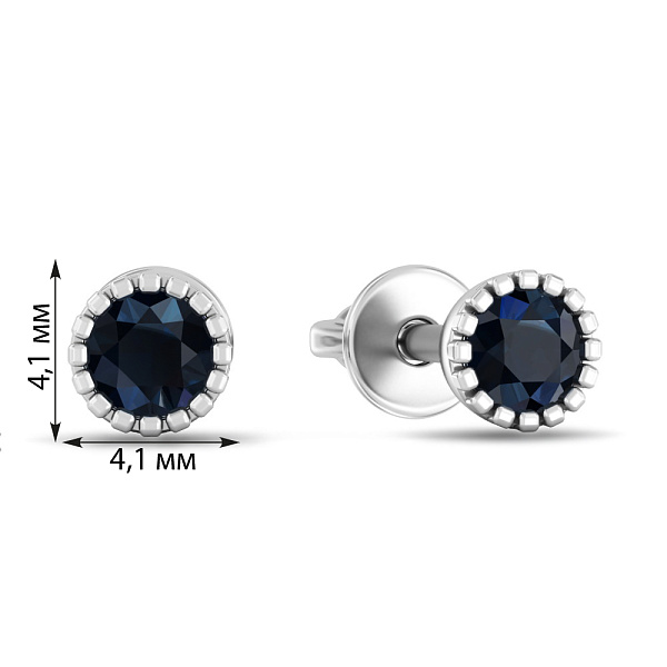 Золотые пусеты с сапфирами (арт. 111290Пбс) – изображение 2