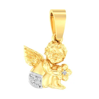 Золота підвіска Янгол з фіанітами (арт. 440465ж)