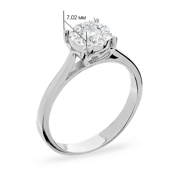 Заручальна каблучка з білого золота з фіанітами (арт. 140643б) – зображення 2