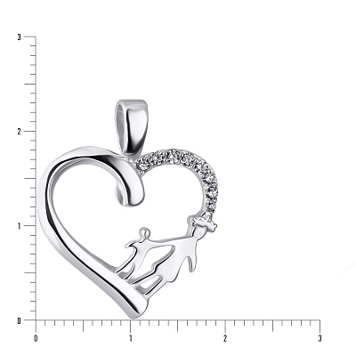 Срібна підвіска «Серце» з фіанітами (арт. 7503/2399)