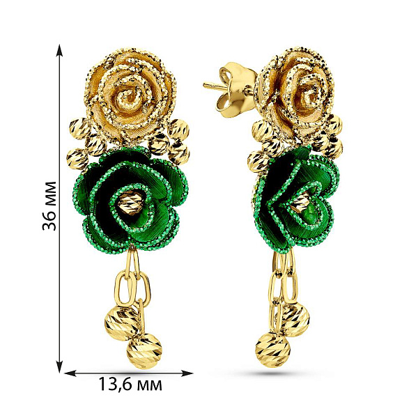 Золотые серьги Francelli (арт. 1091669жз) – изображение 4