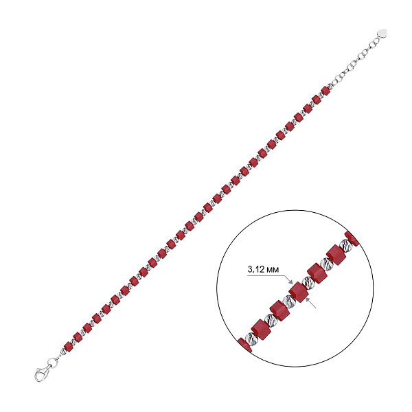 Серебряный женский браслет с ониксом (арт. 7509/2101ок) – изображение 2