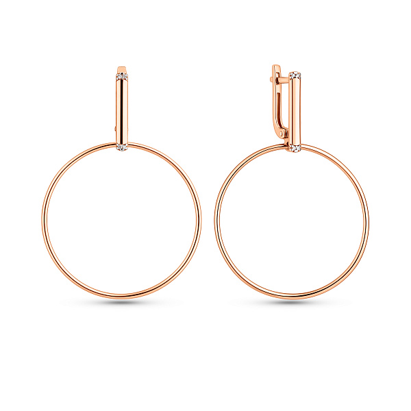 Золотые серьги-подвески с фианитами (арт. 110603) – изображение 1