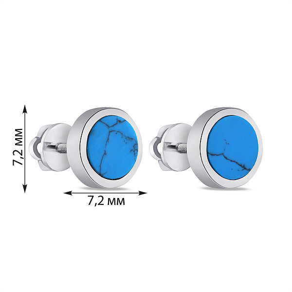 Серьги из серебра с бирюзой (арт. 7518/А224Бсю) – изображение 2