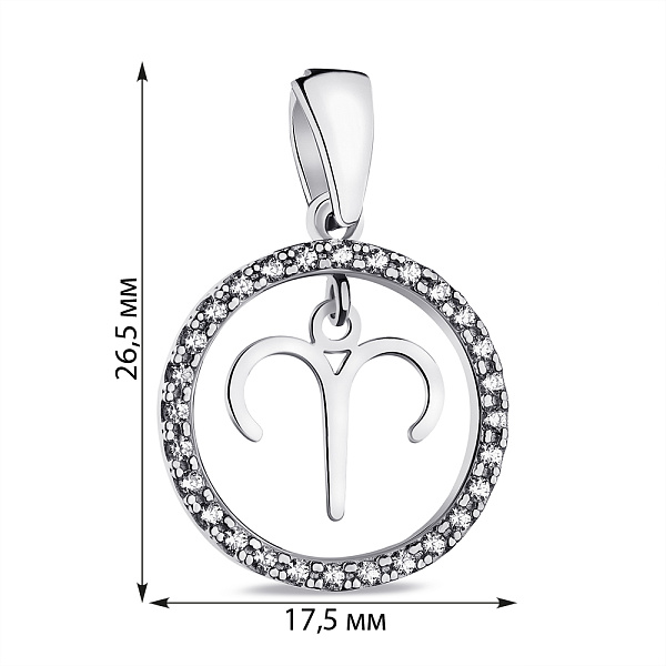 Серебряный кулон Овен (арт. 7503/А054овпю) – изображение 2