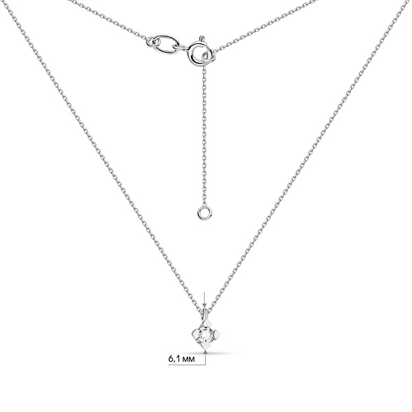 Колье из белого золота с бриллиантом (арт. Ц011288005б) – изображение 5