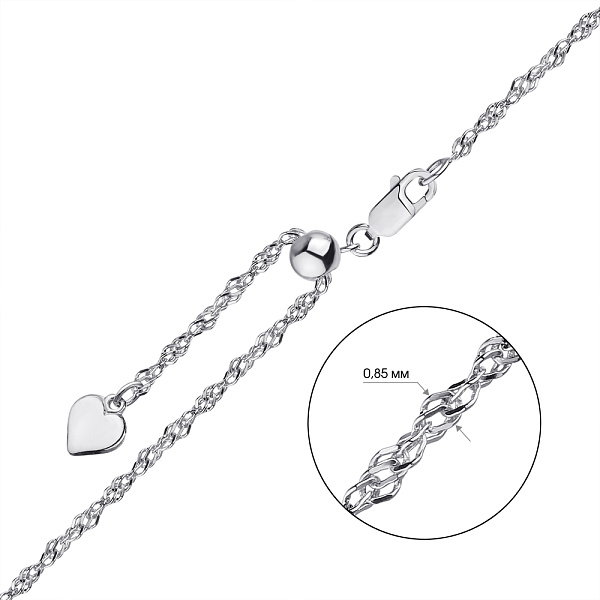 Срібний ланцюжок плетіння Сінгапур (арт. 0303204з) – зображення 2