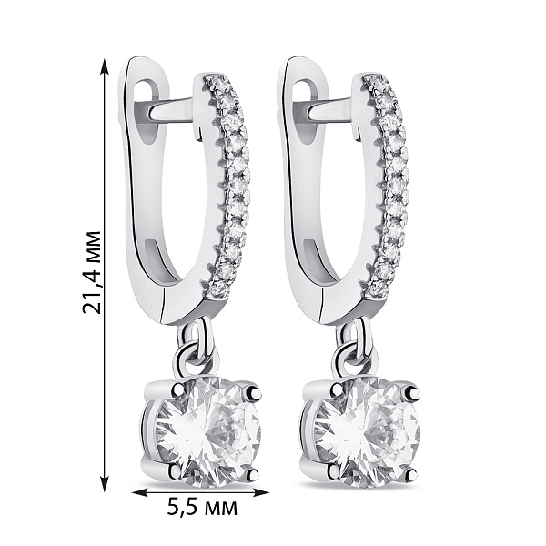 Серебряные серьги с фианитами (арт. 7502/9009) – изображение 2