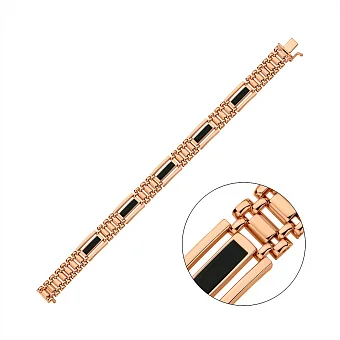 Золотий браслет з оніксом (арт. 3261318о)