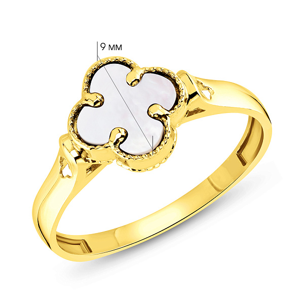 Каблучка з жовтого золота з перламутром (арт. 154873/9жп) – зображення 2