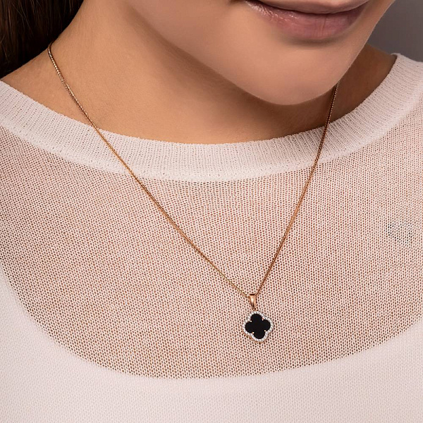 Кулон из красного золота с ониксом (арт. 441446/10о) – изображение 3