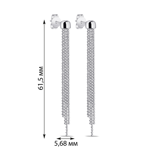 Серебряные серьги-подвески Trendy Style без камней (арт. 7518/6796) – изображение 2