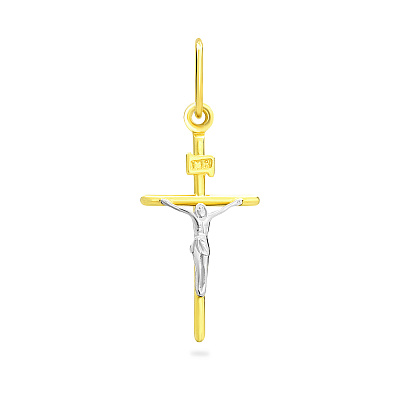 Крестик с распятием из желтого золота (арт. 501351ж)