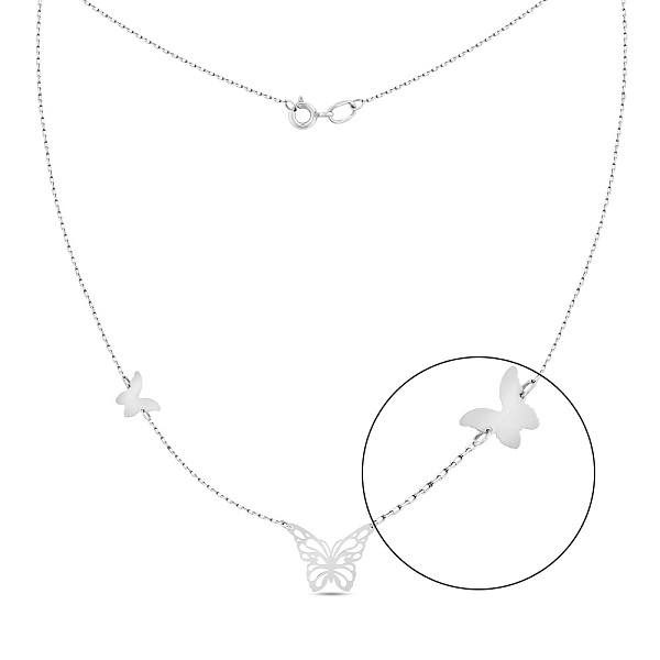Колье из белого золота Бабочки (арт. 360148б) – изображение 1