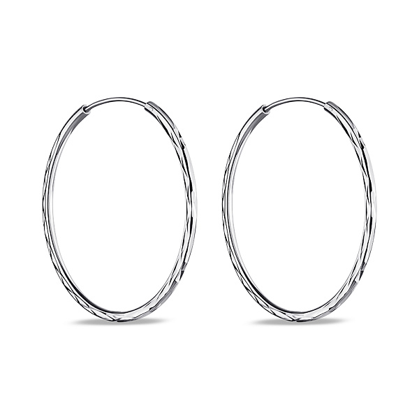 Серебряные серьги-кольца без камней (арт. 7502/9815/40) – изображение 1