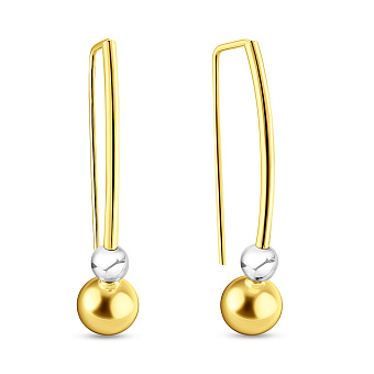 Фото Золотые серьги без камней (арт. 100965/2жб)