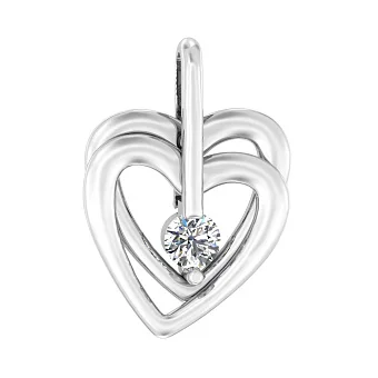 Золота підвіска Два серця з фіанітом (арт. 440353б)