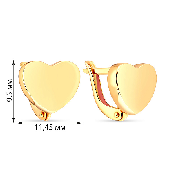 Сережки з жовтого золота «Сердечка» (арт. 105477ж) – зображення 2