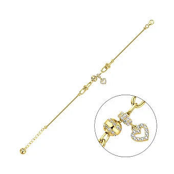 Браслет з жовтого золота з підвіскою і фіанітами (арт. 326084жП1)