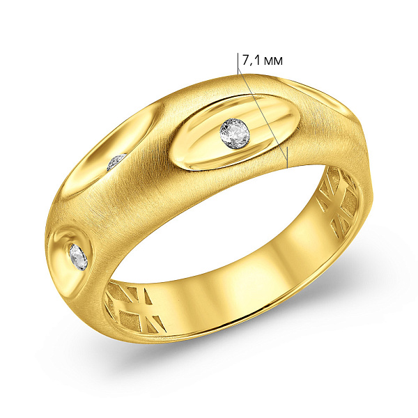 Золотое кольцо с фианитами  (арт. 156059жм) – изображение 6