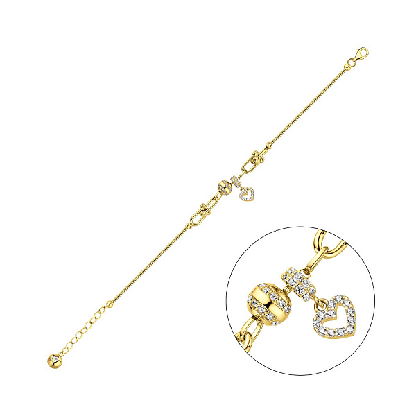 Браслет з жовтого золота з підвіскою і фіанітами (арт. 326084жП1) – зображення 1