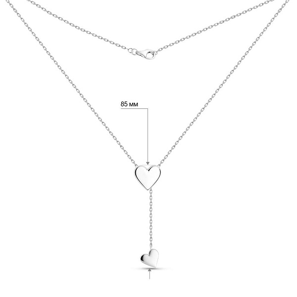 Серебряное колье Два сердца (арт. 7507/2348) – изображение 3