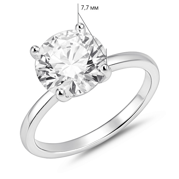 Серебряное кольцо с фианитом (арт. 7501/8832) – изображение 2