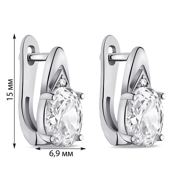 Серьги из серебра с фианитами (арт. 7502/9803) – изображение 2