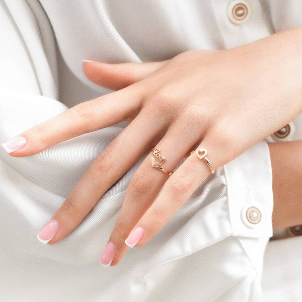 Каблучка Love з червоного золота (арт. 140789) – зображення 2