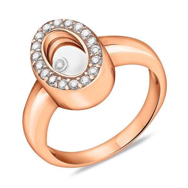 Золотое кольцо с фианитами (арт. 150050/1) – изображение 1