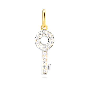 Подвес золотой «Ключик» с фианитами (арт. 421966ж)
